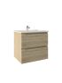 600mm Wall Hung Bathroom Vanity White Oak Wood Grain 2 PAC Coating MDF Board