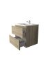 600mm Wall Hung Bathroom Vanity White Oak Wood Grain 2 PAC Coating MDF Board