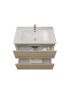 750mm Wall Hung Bathroom Vanity White Oak Wood Grain 2 PAC Coating MDF Board